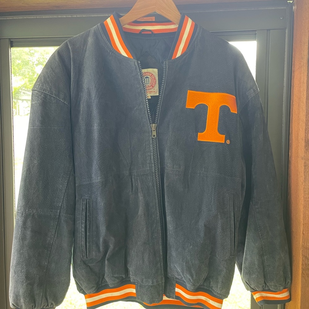 Vintage Tennessee Vols Blue Suede Leather Lettermen's Style Jacket Size M